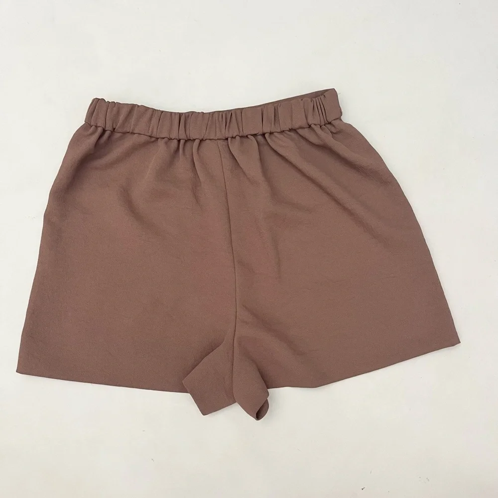 Aritzia Wilfred Boissier Short High Waisted Classic Trouser Brown Tan Size Small - Picture 9 of 9